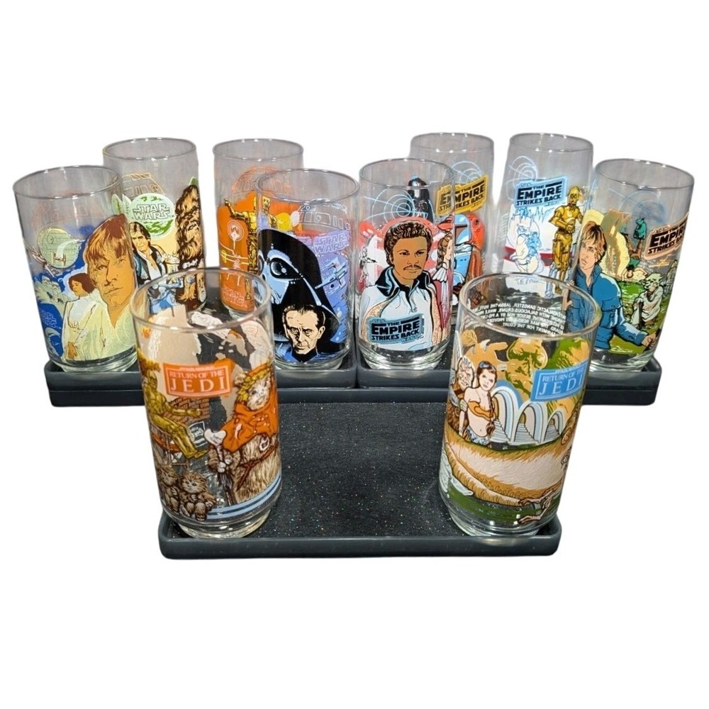 Vintage Star Wars Burger King Coca-Cola Glass Set 10pc Empire Return of the Jedi
